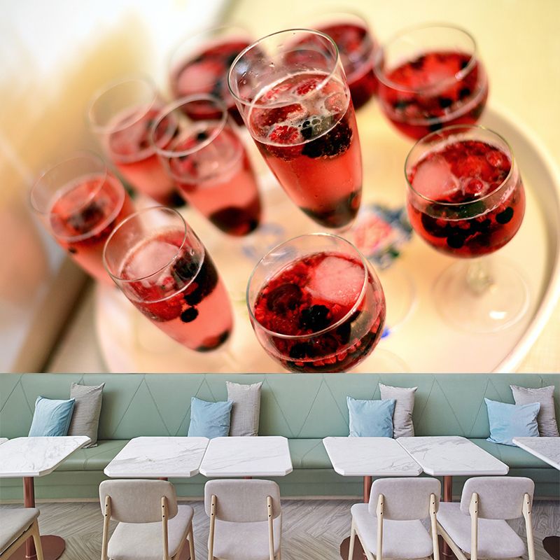 Champagne Mural Wallpaper Mildew Resistant Special Bar Shop Decorative