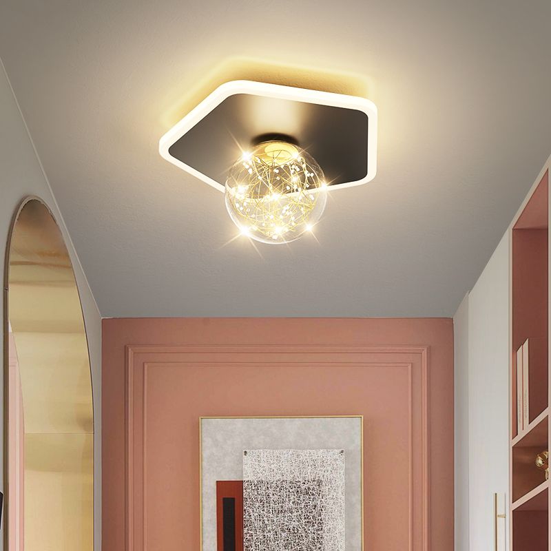 Globe LED Ceiling Light Contemporary Style Flush Mount Lighting Fixture for Living Room