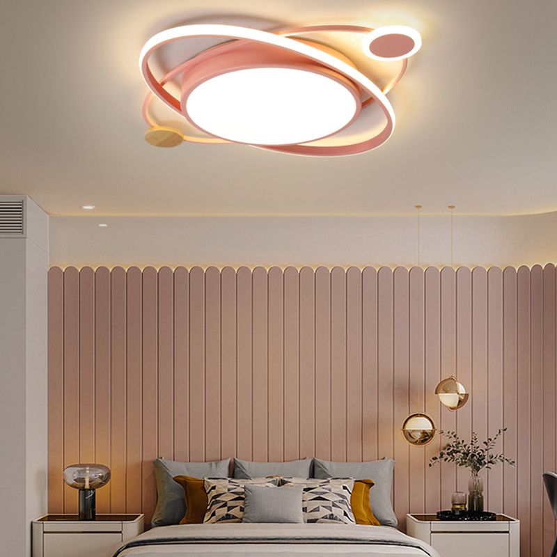 Modern Style Round Shape Ceiling Fixtures Metal 3 Light Flush Ceiling Light Fixtures