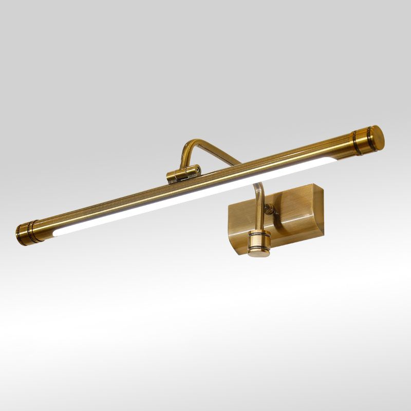 Prononi murali lineari Mid Century Metal 1 Light Sconce Light in Gold Finish