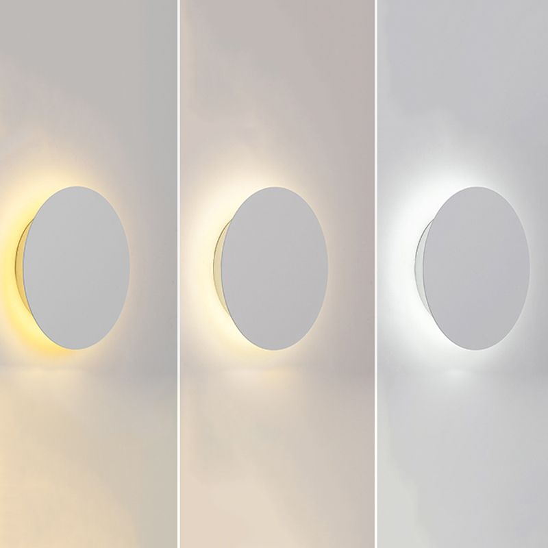 LED Metal Modern Wall Sconce Circular Shape Wall Light with Acrylic Shade for Bedroom