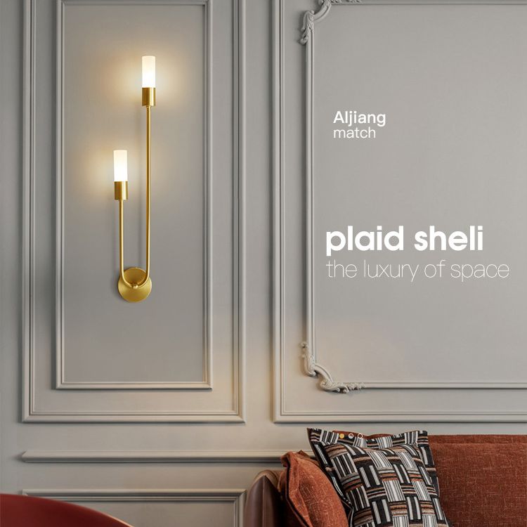 Noordse minimalistische LED -muur SCONCE Licht 2 Licht Verlichtingsmuurlampje voor slaapkamer