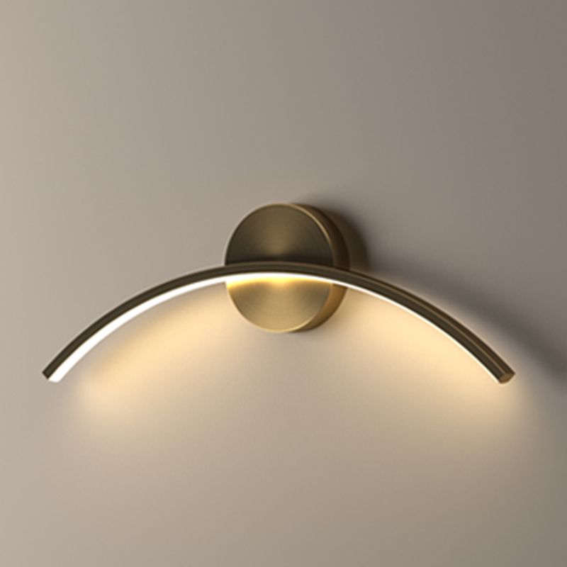 Luce da parete a specchio lineare in metallo moderno lampada a parete singola a parete in ottone