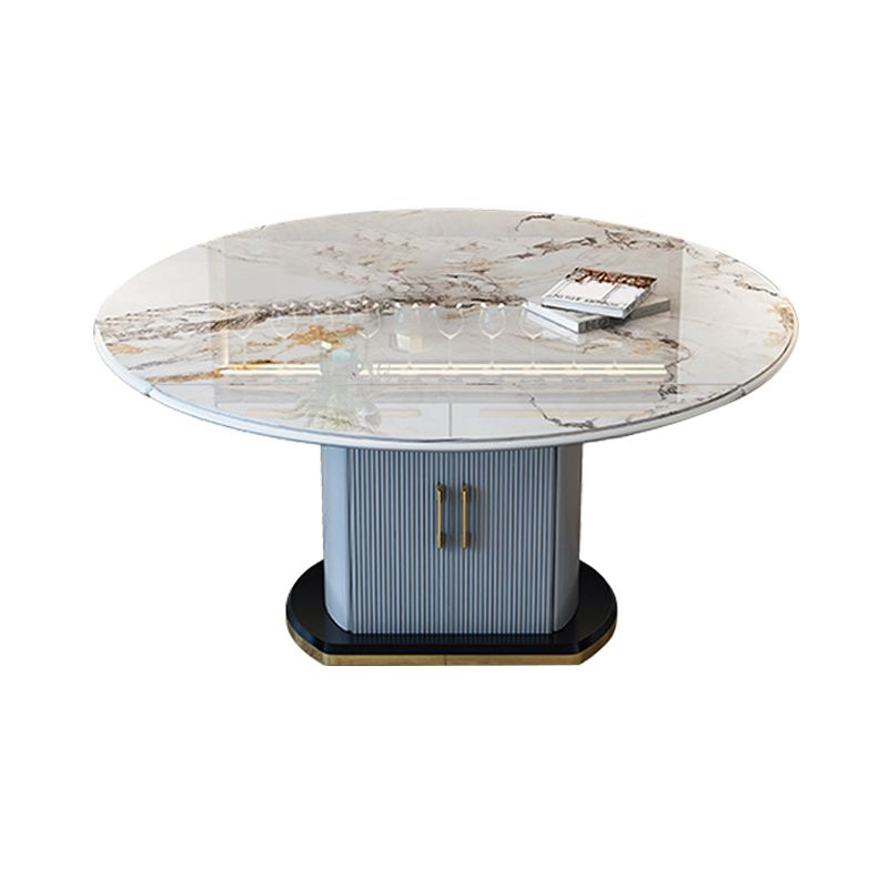 Modern Stone Dining Table with Storage Table for Dining Room
