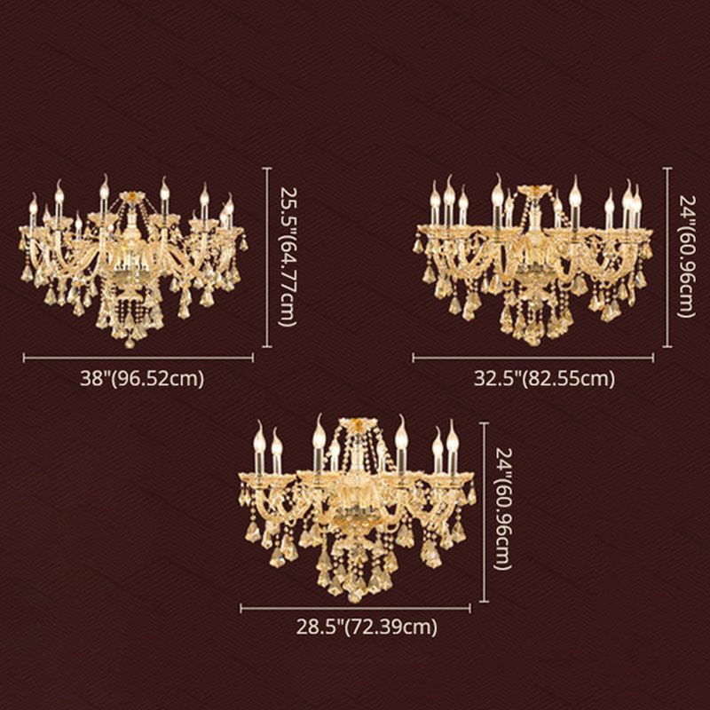 Gold Sputnik Pendant Light in Traditional Luxury Style Crystal Chandelier for Living Room