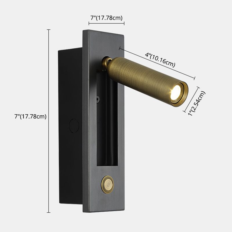 Luz de pared LED de estilo LED de estilo moderno Lámpara de lectura cilíndrica de cabecilla con interruptor independiente