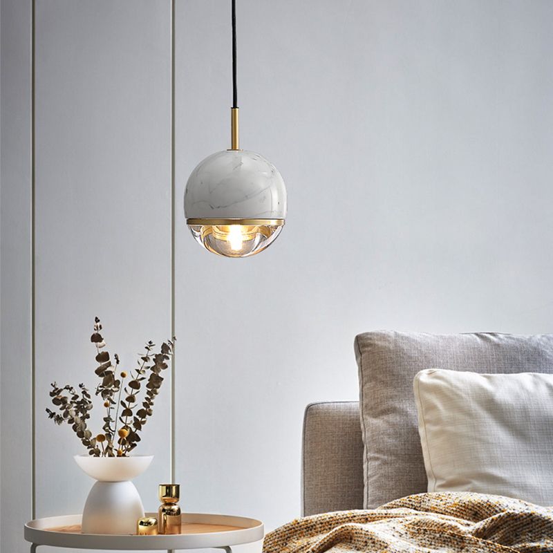 Noordse bolvormige hanger verlichtingsarmatuur stenen slaapkamer plafond hanglampje