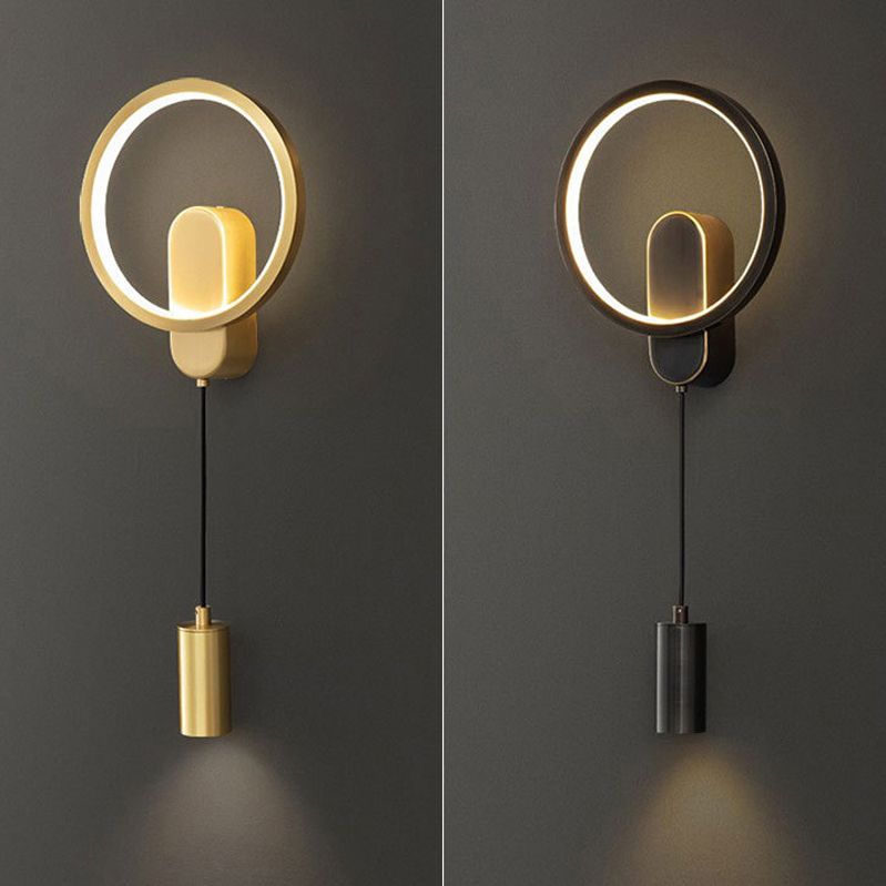 Minimalism LED Wall Sconce 2-Light Brass Sconce Lighting for Bedroom