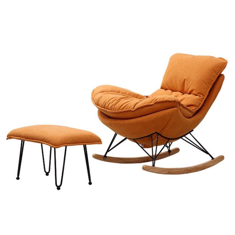 Modern Rocker Upholstered Tufted Cushions with Light Legs Glider