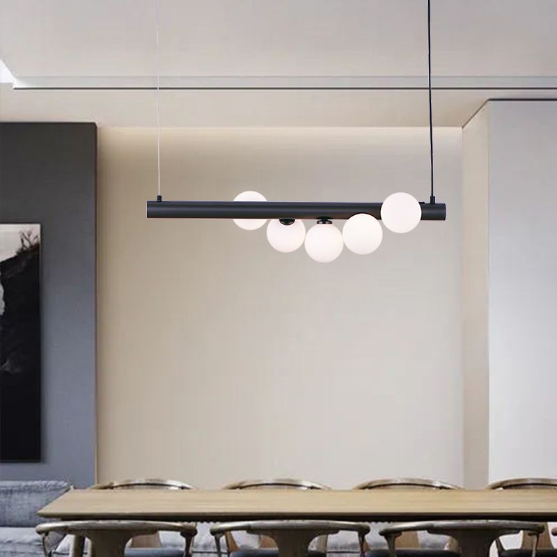 Modern Hanging Island Light Glass Hanging Lighting Fixture for Dining Room