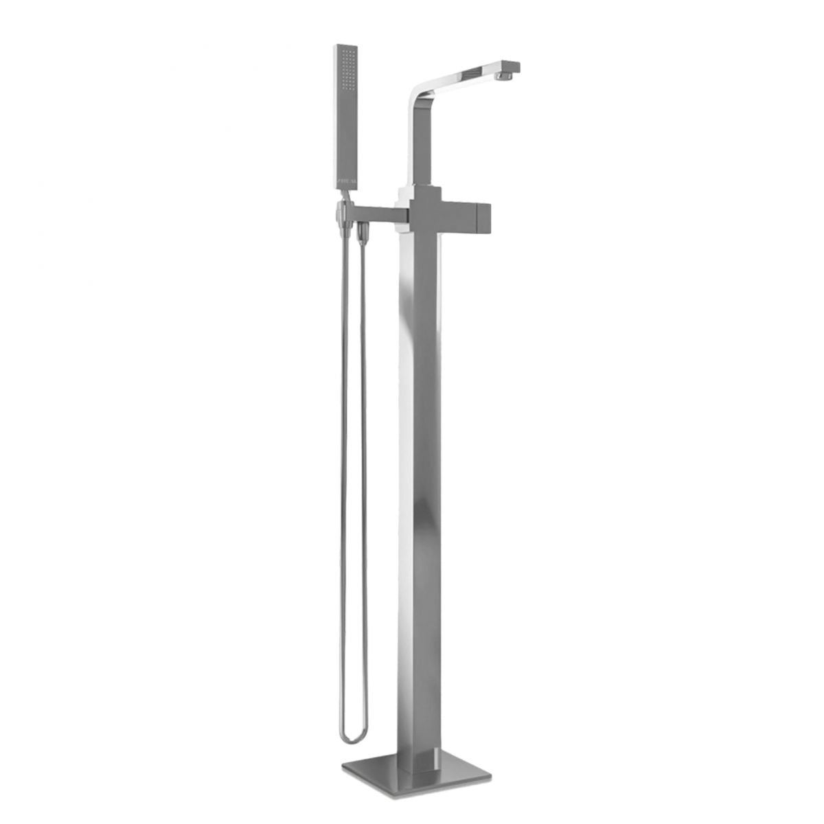 Floor Mounted Copper Freestanding Tub Filler High Arc Tub Filler Trim with Hand Shower