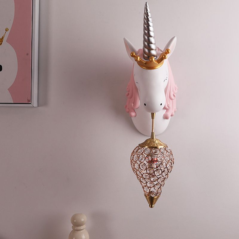 Metal Geometric Shade Wall Lighting Kid Style 1 Light Wall Mounted Light Fixture
