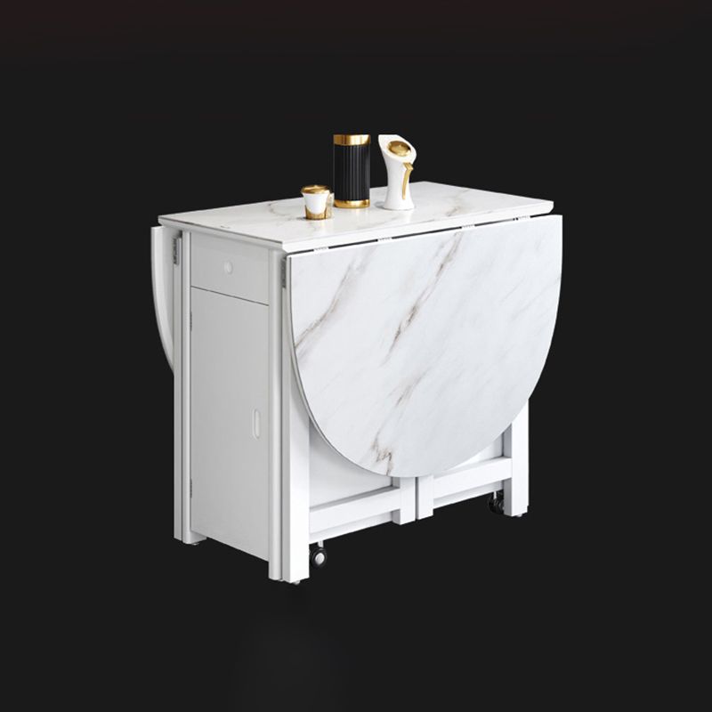 Foldable Sintered Stone Top Dining Table Modern Extendable Table with 4 Legs