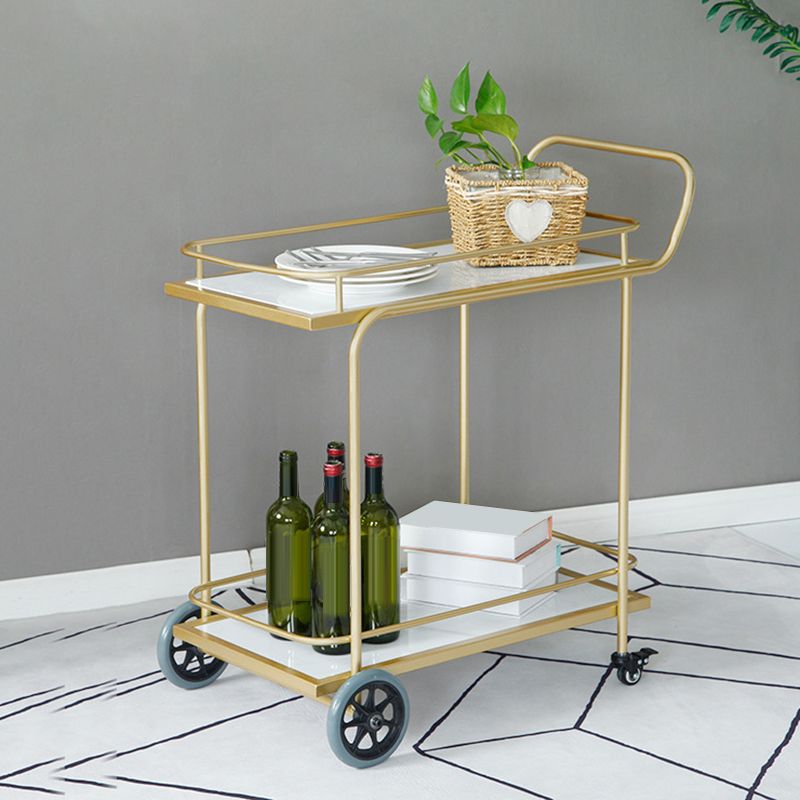 34.65" High Modern Style Prep Table Rolling Metal Prep Table for Kitchen
