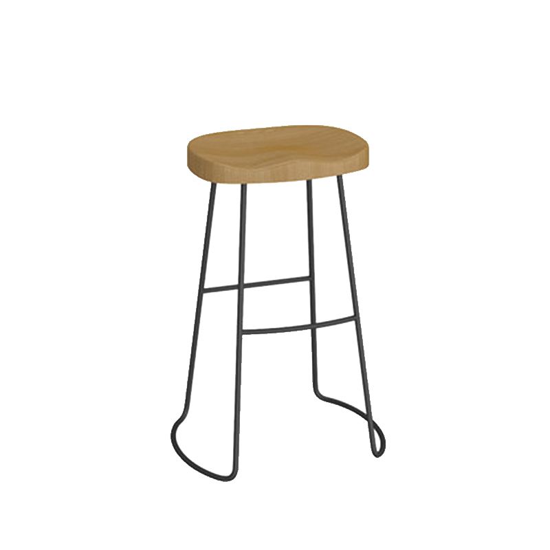 Modern Solid Wood Bar Stool Backless Counter Stool for Restaurant