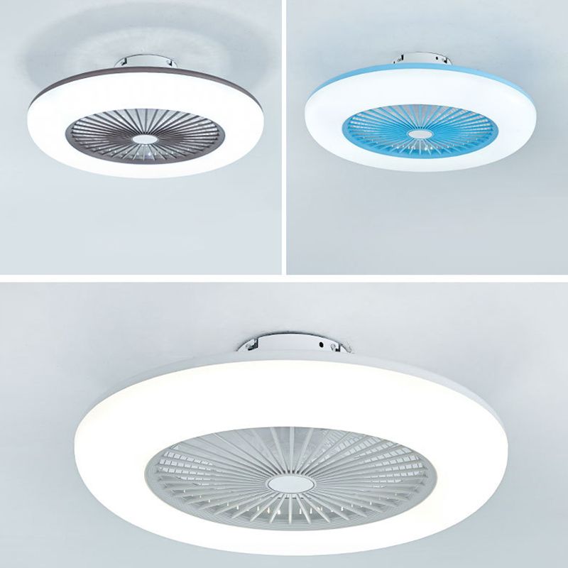 Kreisförmige Wohnheimzimmer LED Deckenlüfter Beleuchtung Metallmakaron unsichtbarer Blüterhalterung