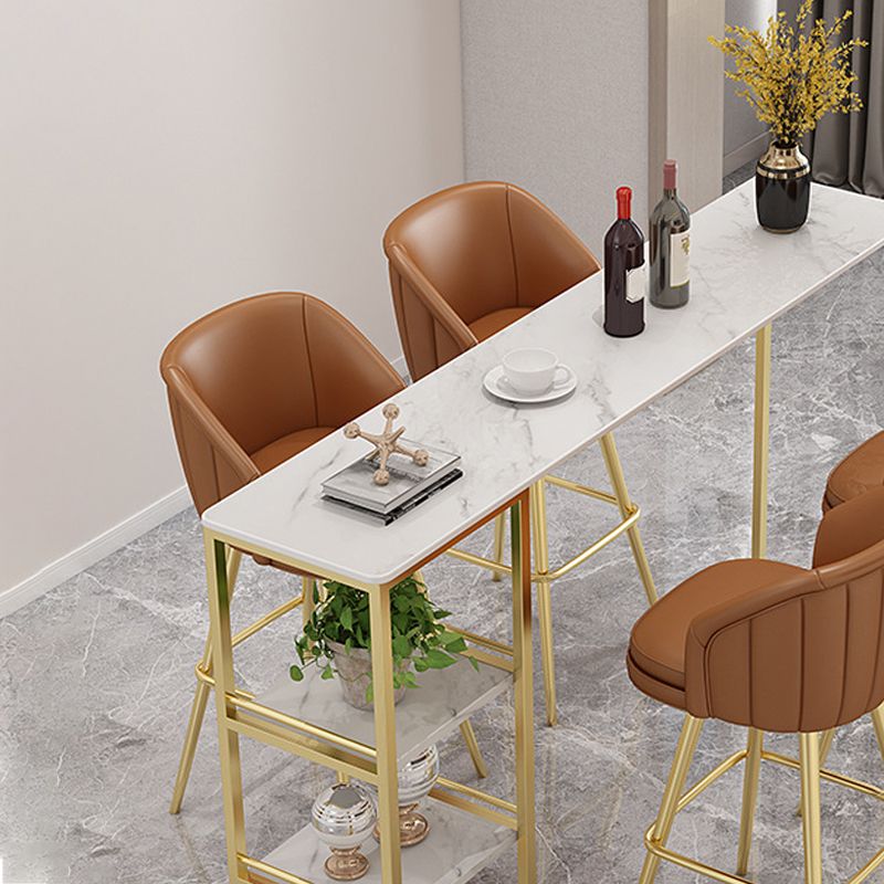 Contemporary Upholstered Counter Stool Rectangle Bar-height Bar Stool for Living Room