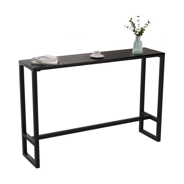 Indoor Stone and Steel Bar/Dinette Table Rectangle Industrial Trestle Bistro Bar Desk