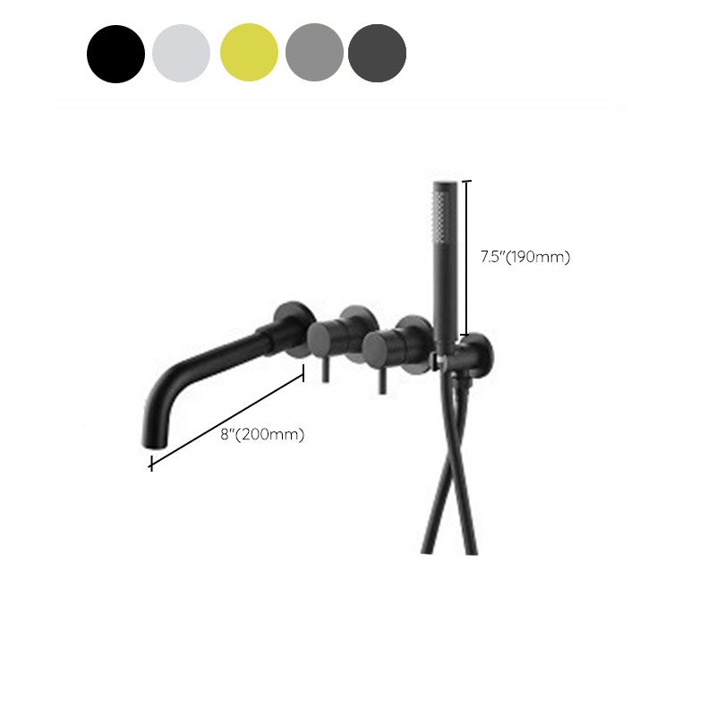 Modern Wall Mounted Faucet Solid Color Bathroom Faucet with Double Handle