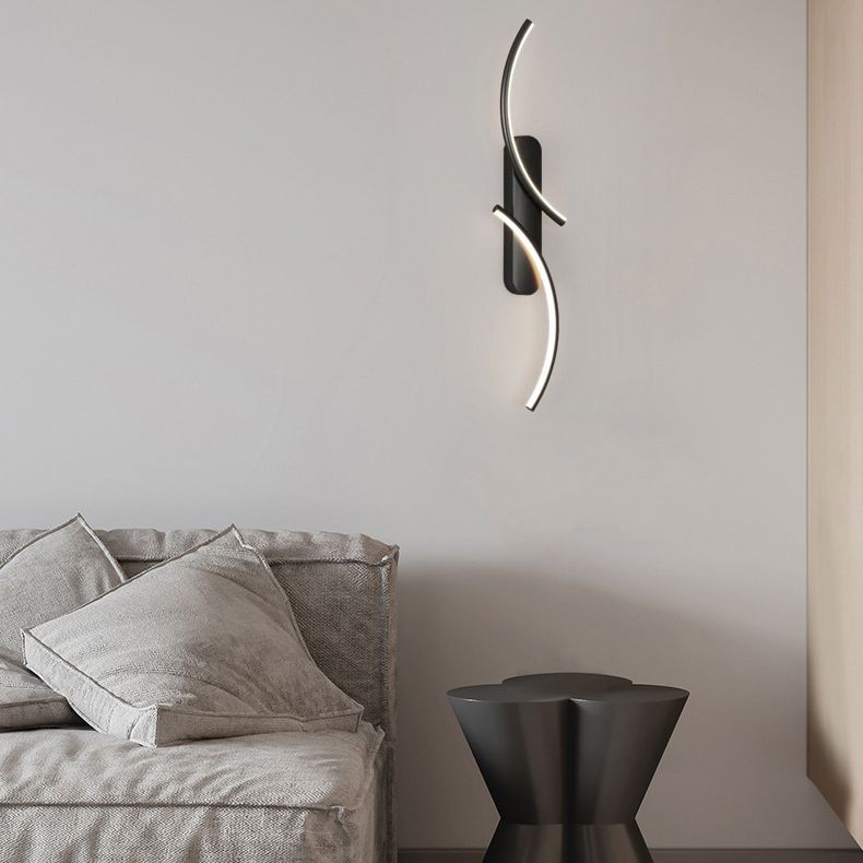 Metal Linear Shape Wall Mount Lighting Modern 2-Lights Wall Mount Light Fixture