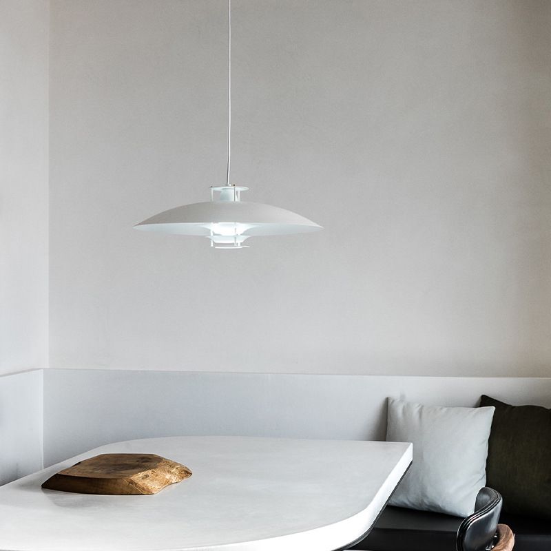 UFO Shaped Single Light Minimalist Hanging Lamp 17.7" Wide Aluminum Alloy Lighting Fixture for Corridor Aisle