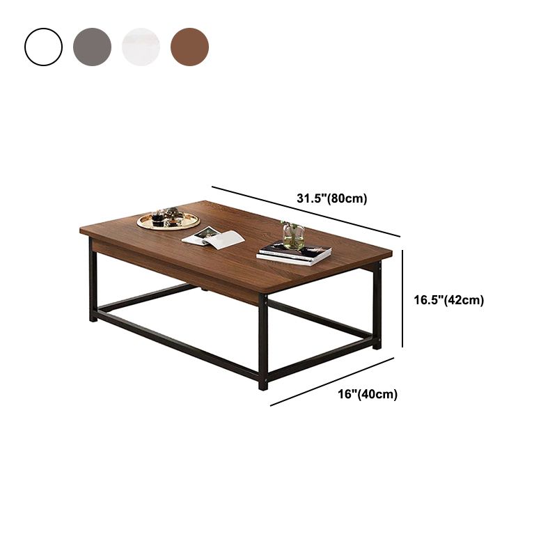 Coffee Table with Rectangular Black/gold Metal Base on 4 Legs Base