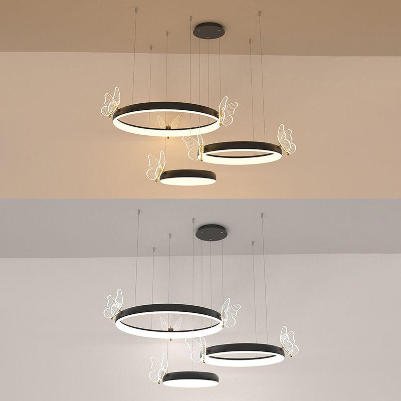 Accesorios de iluminación de techo contemporáneo de techo de techo de techo de metal de 3 niveles