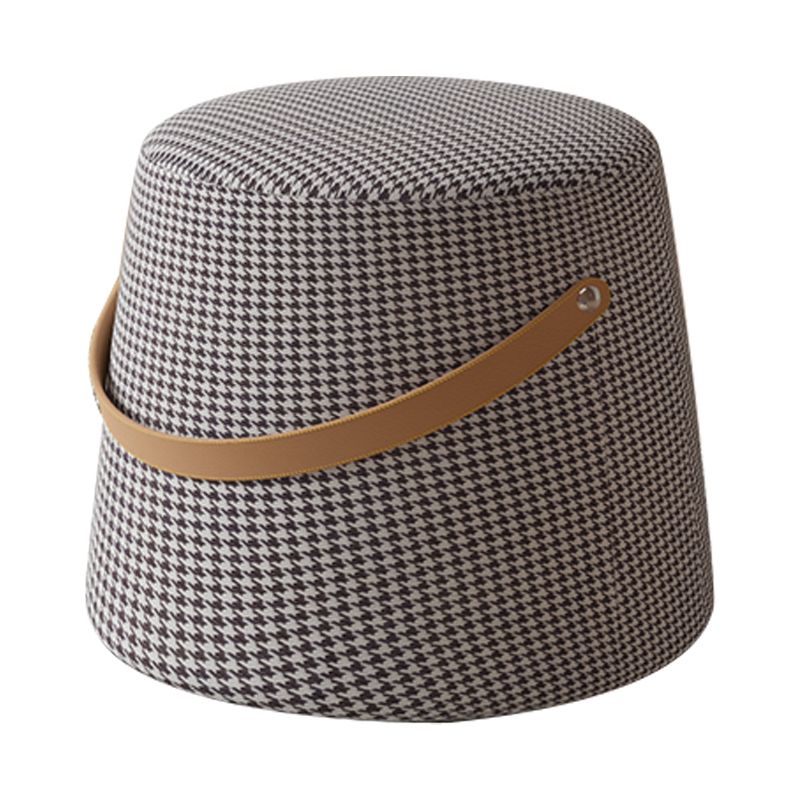 Stylish Round Ottoman Pure Color Faux Leather Water Resistant Standard Ottoman