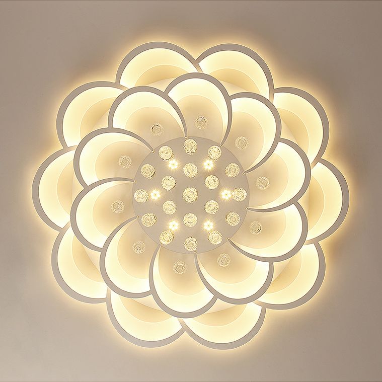 Flower Flush Mount Ceiling Light Fixture Contemporary Acrylic Ceiling Mount Light Fixture for Living Room