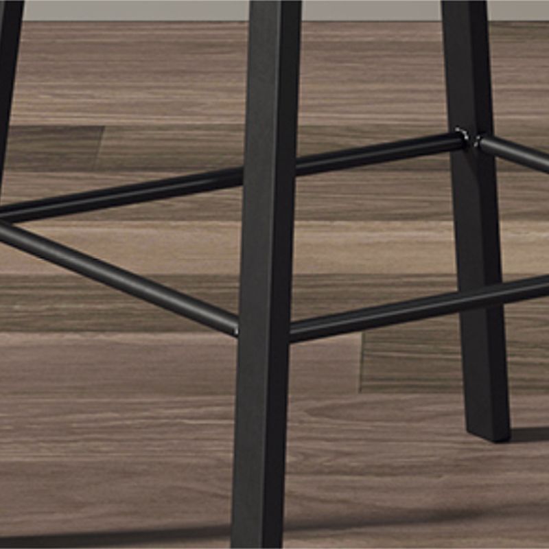 Nordic Indoor Simple Barstool Low Back Iron Tall Stool with Plastic Seat