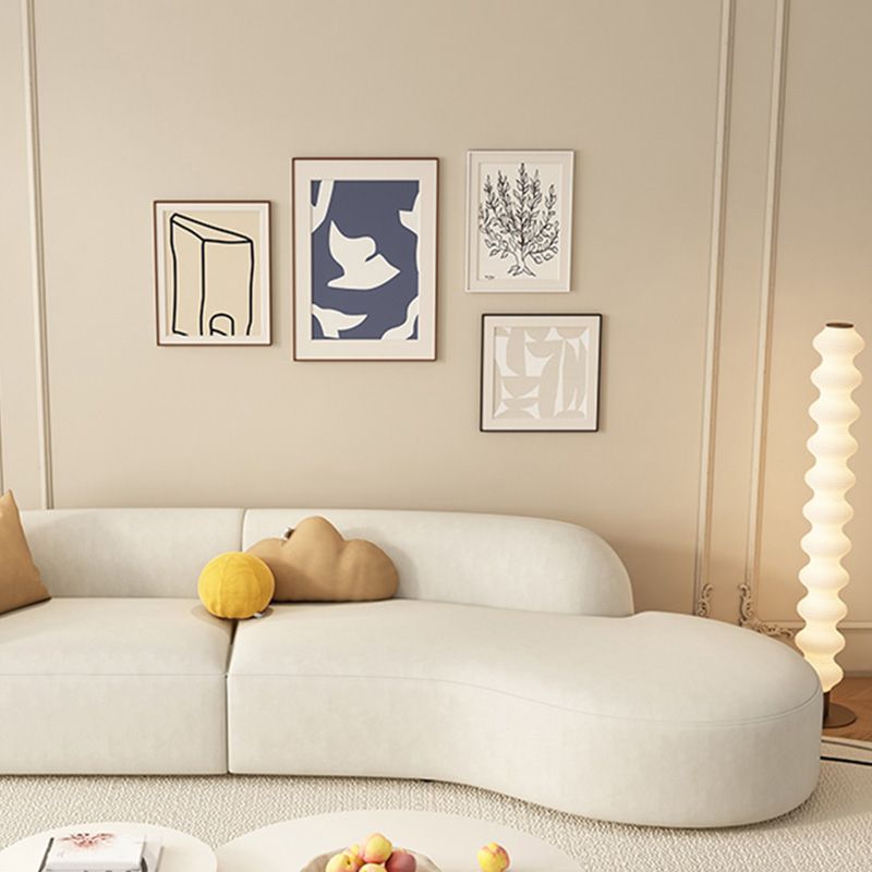 29" Wide Contemporary Sofa White Stationary Seating for Living Room