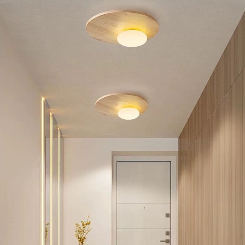 Modern Ceiling Light Wood Flush Mount Lighting for Hallway and Home