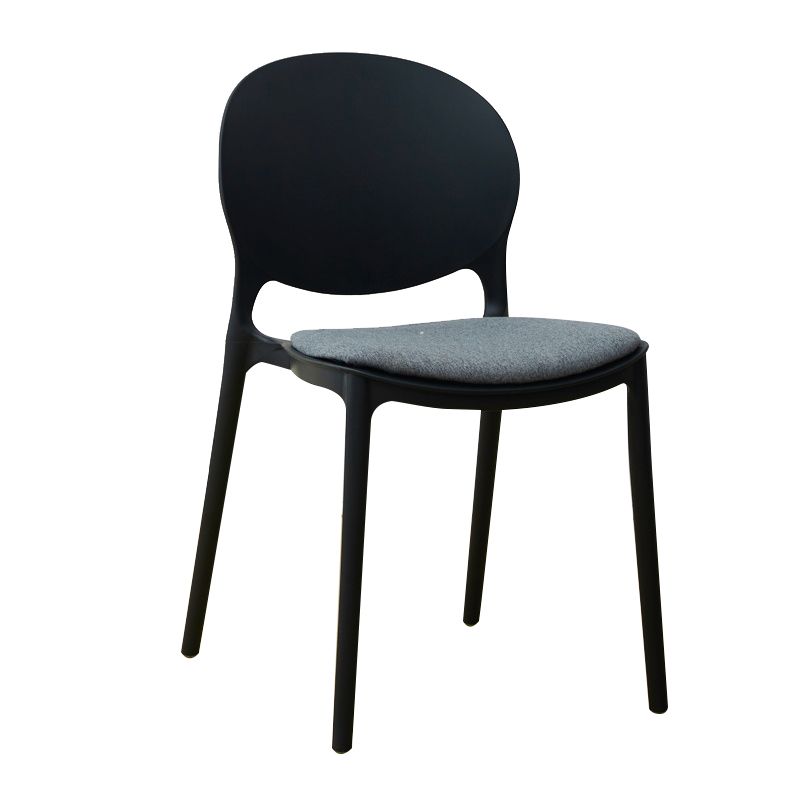Stackable Plastic Armless Dining Chairs Indoor Scandinavian Side Chair