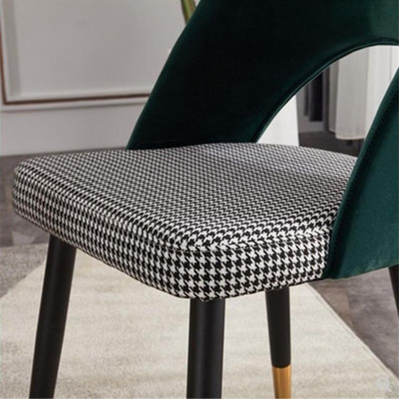 Glam Arm Chair Fabric Open Back Dining Chair for Dining Room