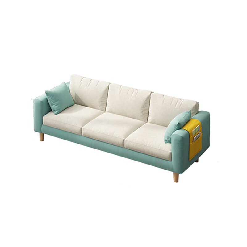 26.37" Wide Square Arm Sofa 3 Seater Solid Color Sofa with Storage