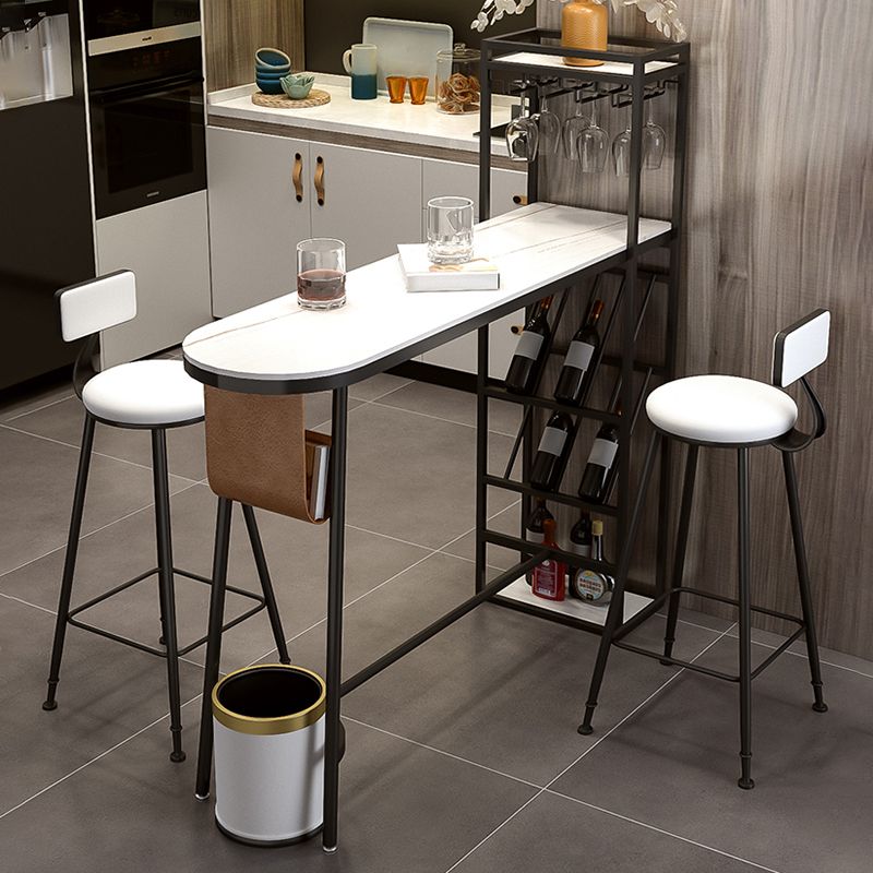 Indoor Wine Back Event and Cocktail Table Modern Marble Legs Bar Height Table