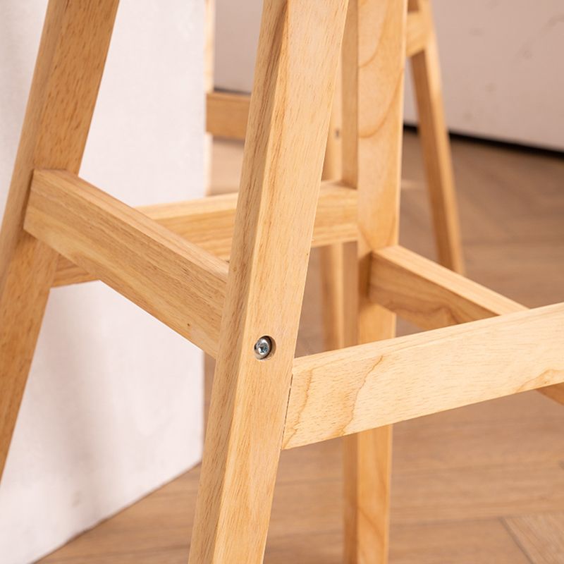 Taburete de bar interior contemporáneo de 29 pulgadas, taburete trasero sin brazos de madera con reposapiés