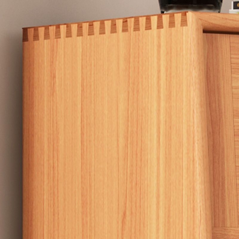 2 - Door and 1 - Drawer Pine Wood Chest 43.3" Tall Glass Paned Side Cabinet