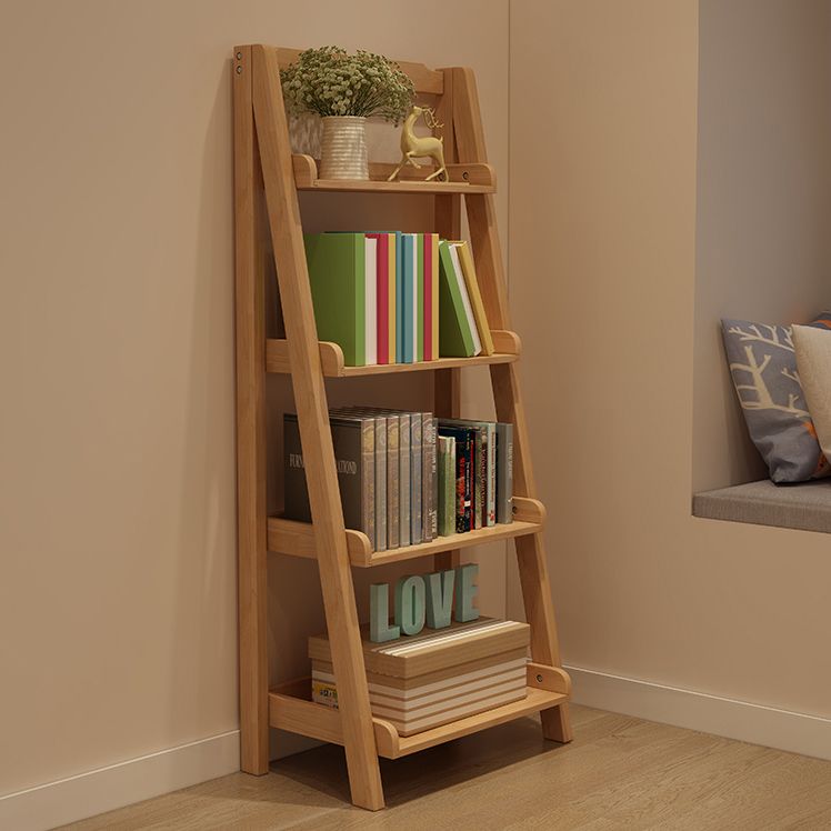 Ladder Bookshelf Modern Wooden Bookcase for Living Room 55.1"H