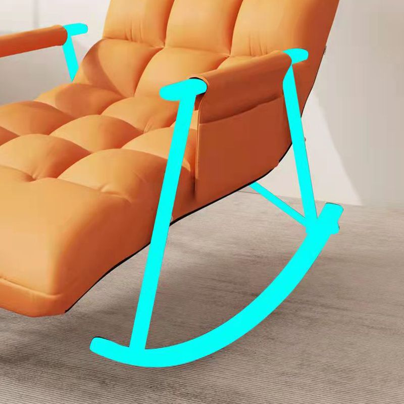 Fashionable Indoor Rocking Chair Solid Color Tufted Rocker Chair for Living Room