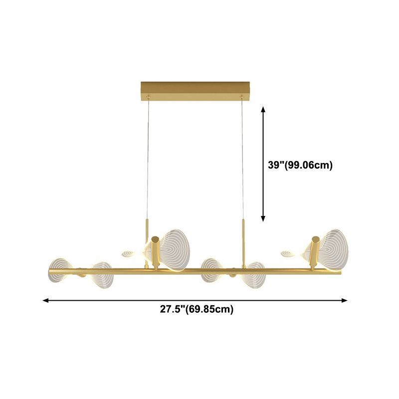 Minimalistische LED Island Lampe Bogenknotenform hängende Licht mit Acrylschatten für Esszimmer