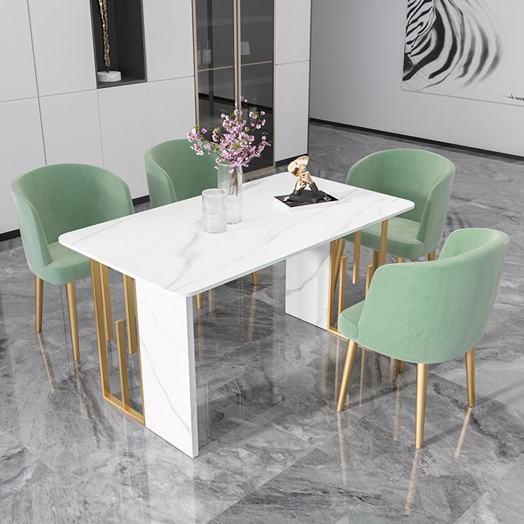 Luxury 1/2/5/7 Pieces Dining Set Sintered Stone Rectangle Dining Table Set with Chairs