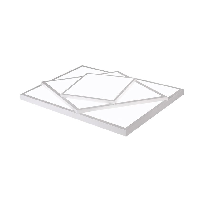 Plafonnier rectangulaire/carré noir/blanc à LED en métal moderne pour salon, 40,6 cm/49,5 cm/63,5 cm de large