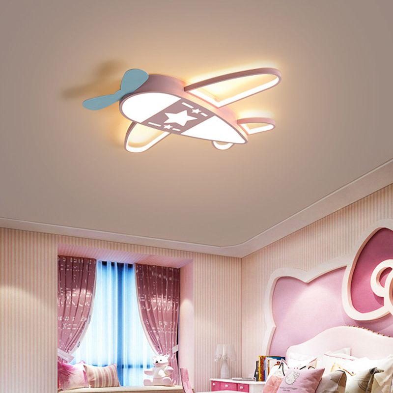 Aircraft Flushmount Lights Cartoon Acrylic Ceiling Mounted Fixture for Bedroom