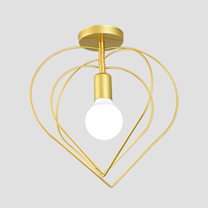 Nordic Style Iron Ceiling Light Geometry Shape 1 Light Ceiling Lamp for Bedroom