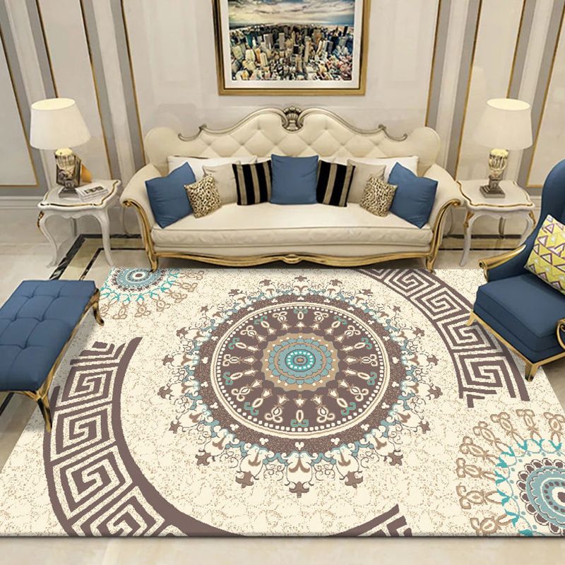 Sanitär Teppich Multi-Color Geometrisches Muster Innenteppich Polyster Haustierfreundlicher Waschblatt Teppich