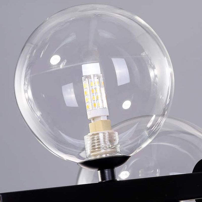 Clear Glass Shade Pendant Ceiling Fixture 5 - Head Modern Linear Kitchen Island Lighting