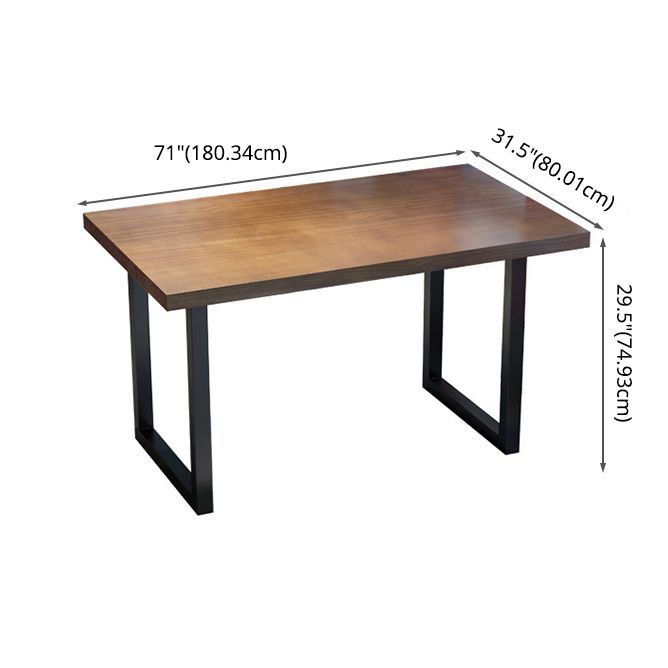 Industrial Wooden Dining Room Set with Rectangle Table and Metal Base Dining Table Furniture