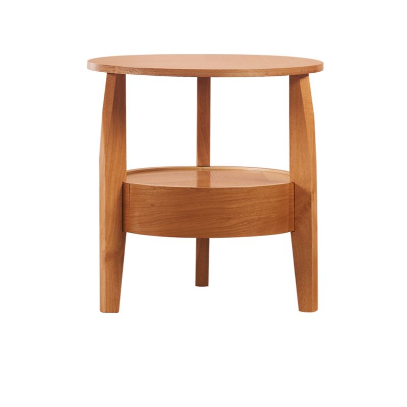 19.6"/23.6"/31.4" Tall 3 Legs End Table Solid Wood Round Side End Table with Drawer