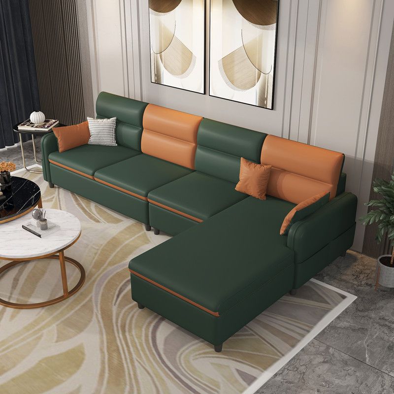 102.4"L √ó 62.99"W √ó 29.53"H Faux Leather Sectional Stain-Resistant Sofa and Chaise